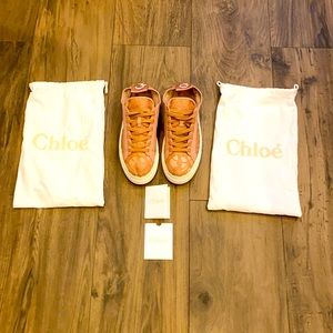 Pink Lace Chloe Sneakers dust bags & paperwork included